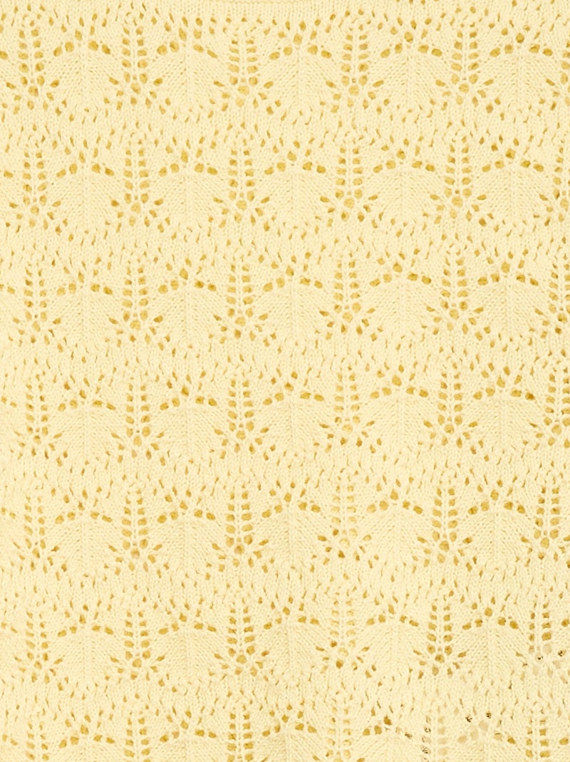 Jersey de punto calado Amarillo - Kiabi