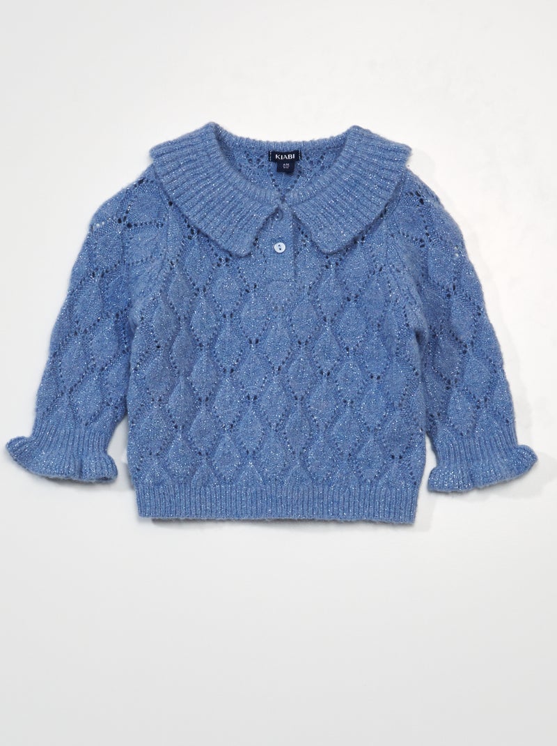Jersey de punto calado AZUL - Kiabi