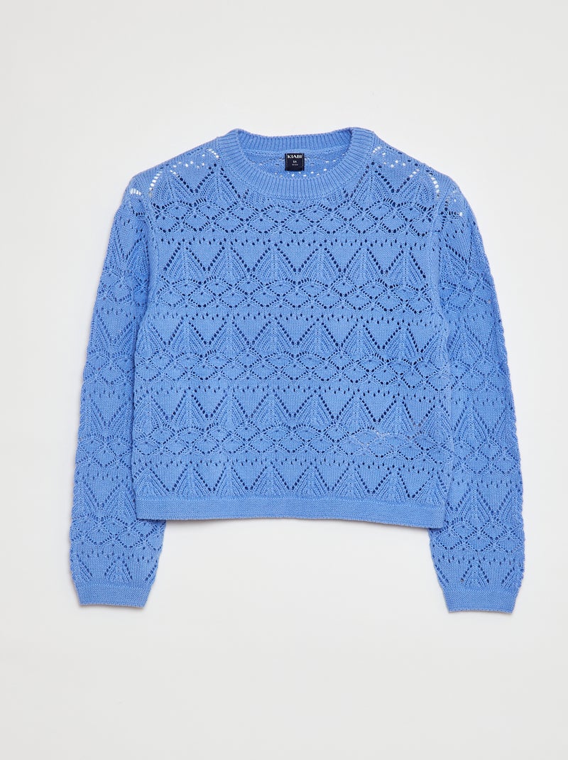 Jersey de punto calado AZUL - Kiabi