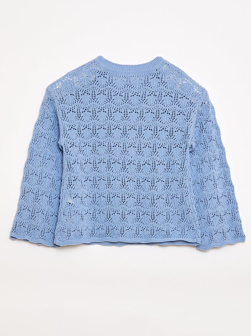 Jersey de punto calado Azul - Kiabi