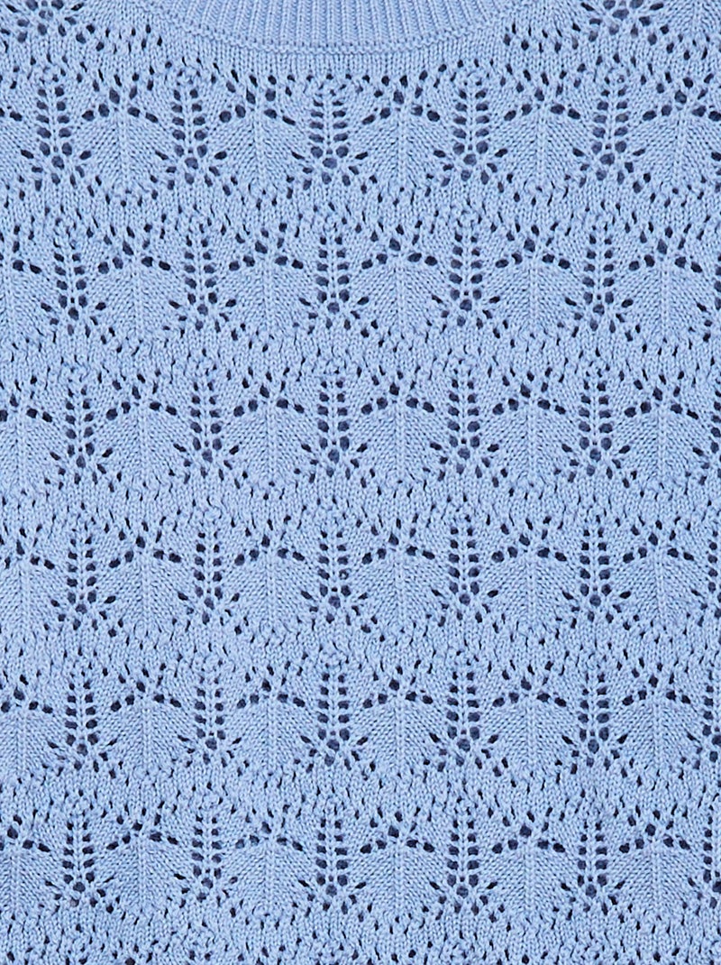 Jersey de punto calado Azul - Kiabi
