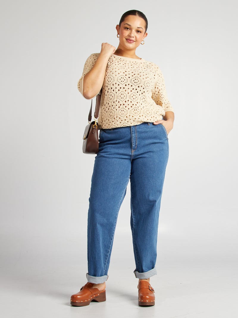 Jersey de punto calado BEIGE - Kiabi