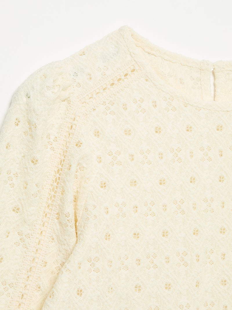 Jersey de punto calado Beige - Kiabi