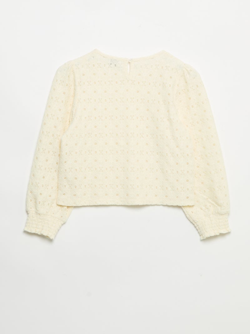 Jersey de punto calado Beige - Kiabi