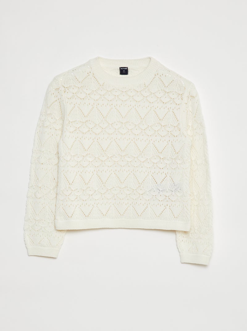 Jersey de punto calado BLANCO - Kiabi