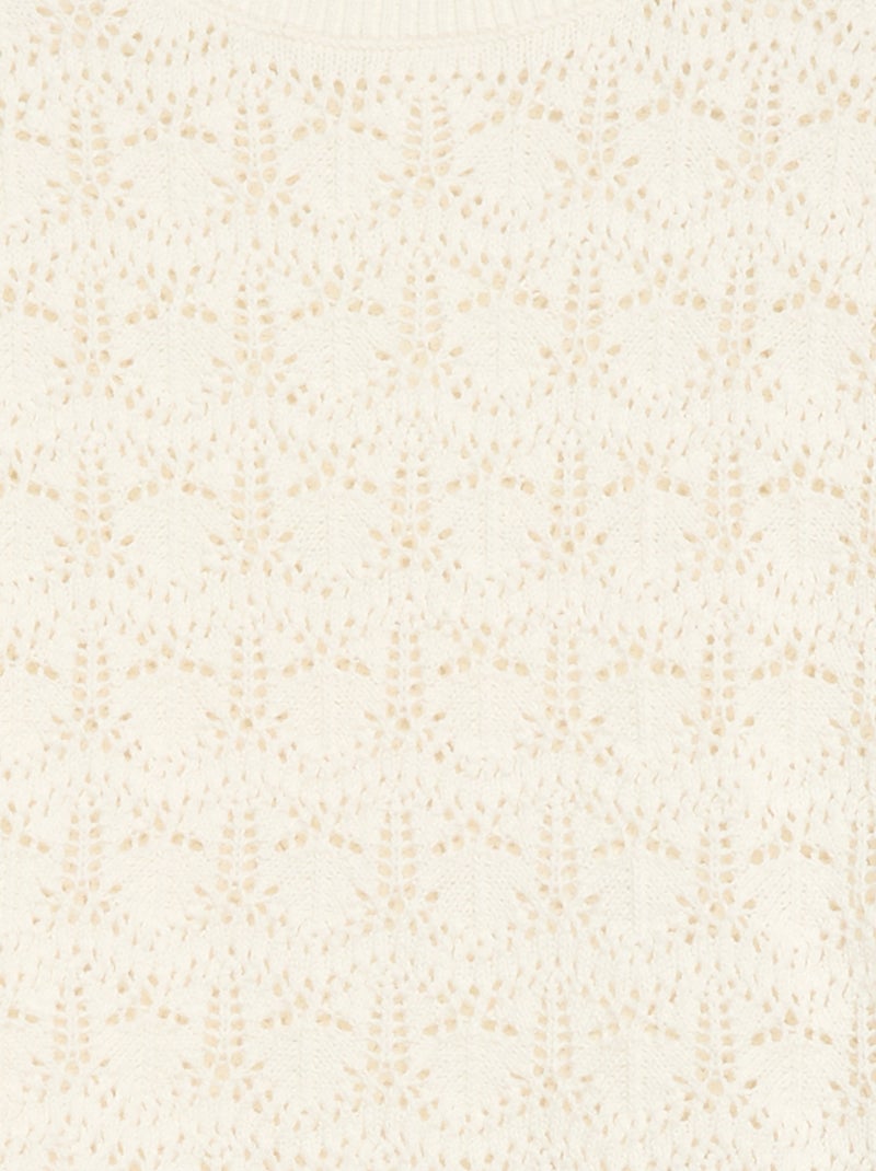 Jersey de punto calado Blanco - Kiabi