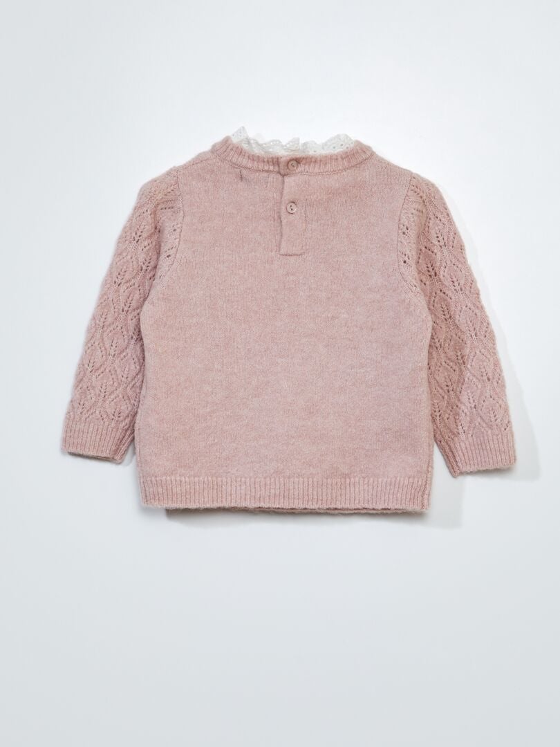 Jersey de punto calado + bordado inglés PURPURA Kiabi 12.00€