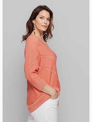 Suéter de punto brillante calado - Afibel