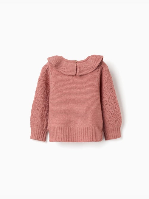 Jersey de punto calado con cuello con volantes - Kiabi Jersey de punto calado con cuello con volantes - Kiabi
