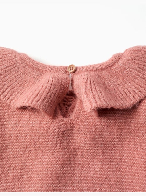 Jersey de punto calado con cuello con volantes - Kiabi Jersey de punto calado con cuello con volantes - Kiabi