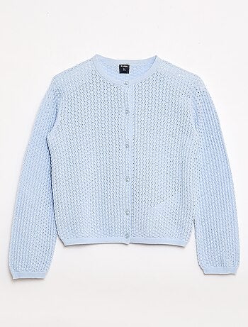 Jersey de punto calado con cuello redondo