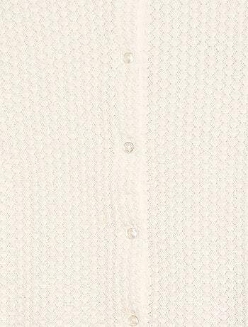 Jersey de punto calado con cuello redondo