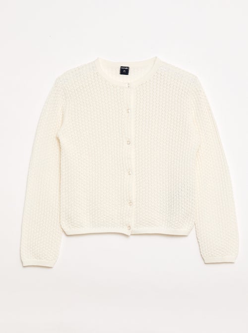 Jersey de punto calado con cuello redondo - Kiabi