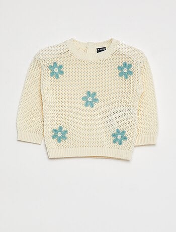 Jersey de punto calado con flores