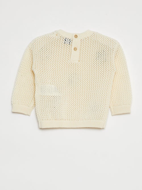 Jersey de punto calado con flores - Kiabi