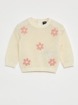 Jersey de punto calado con flores