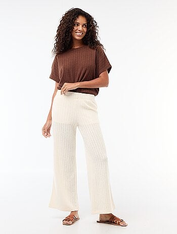 Jersey de punto calado con mangas cortas