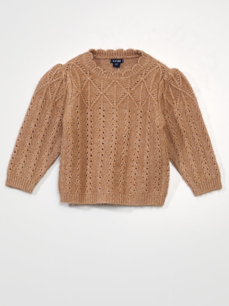 Jersey de punto calado MARRON - Kiabi