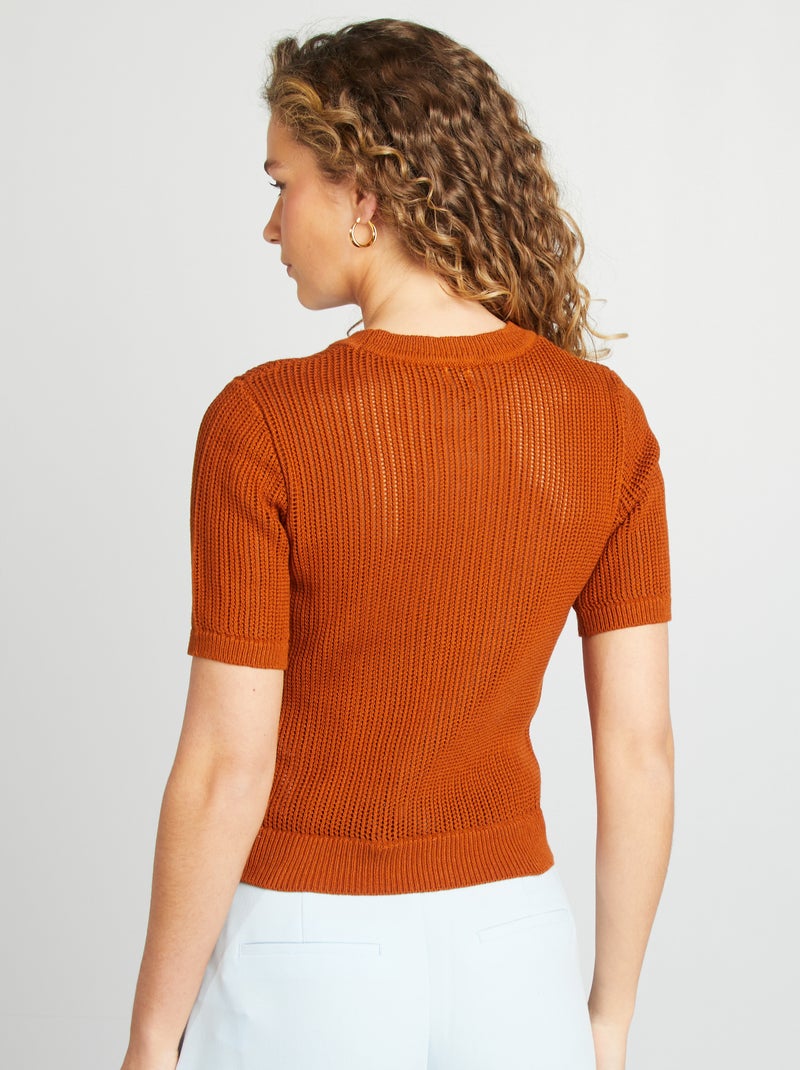 Jersey de punto calado NARANJA - Kiabi