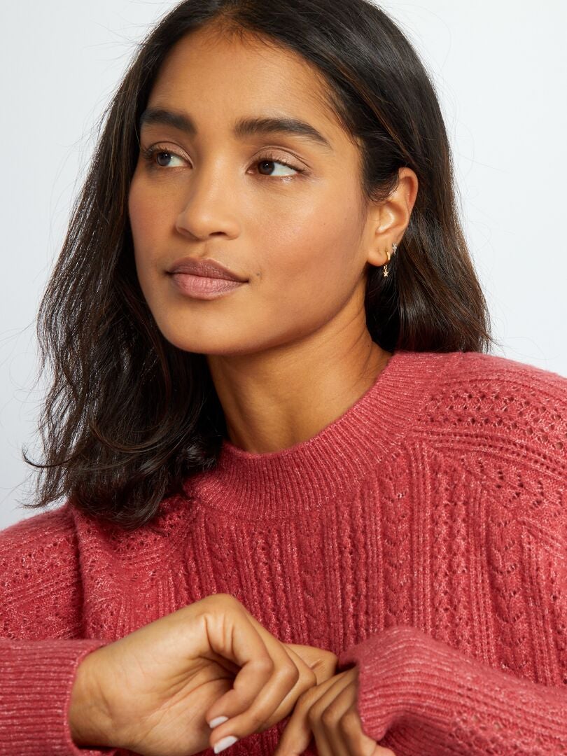 Jersey de punto calado ROSA - Kiabi