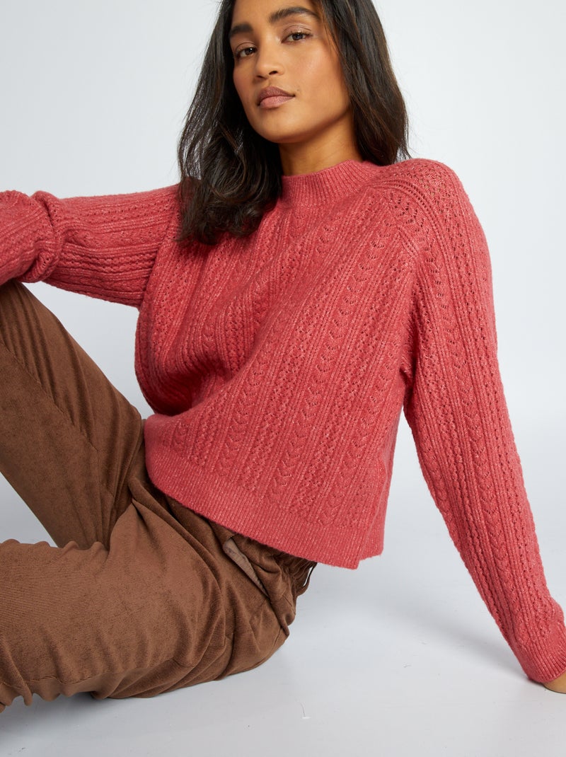 Jersey de punto calado ROSA - Kiabi