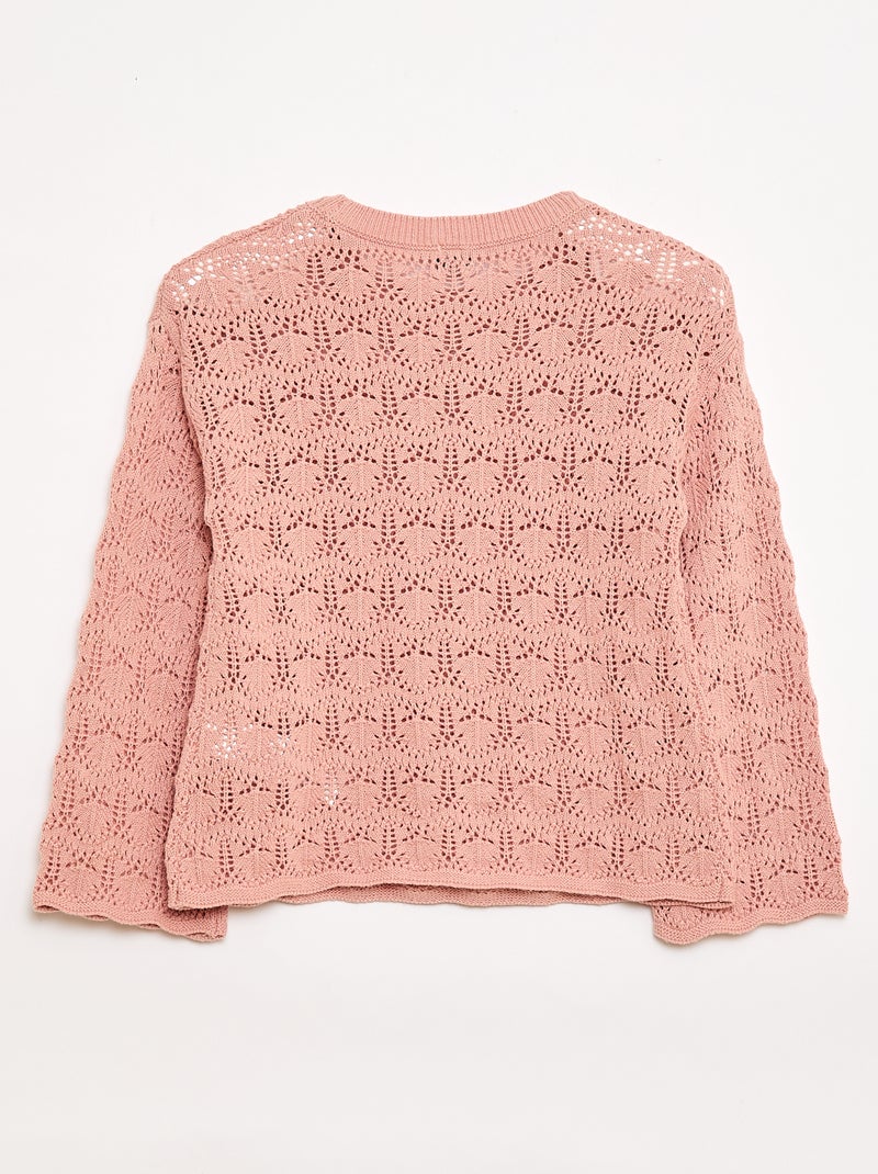 Jersey de punto calado Rosa - Kiabi