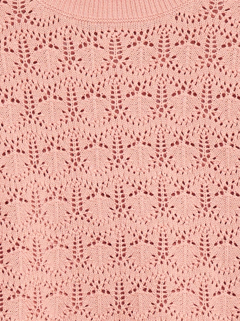Jersey de punto calado Rosa - Kiabi