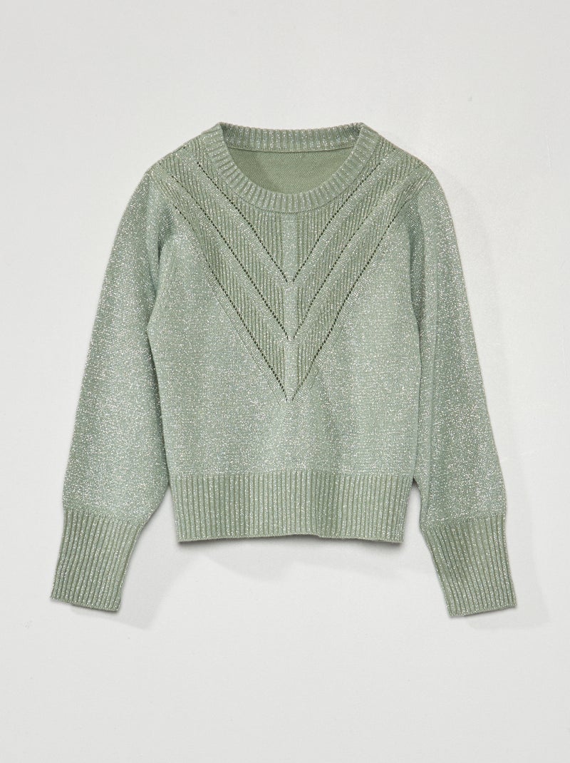 Jersey de punto calado VERDE - Kiabi