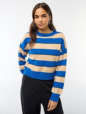 Jersey de punto cálido cuello redondo