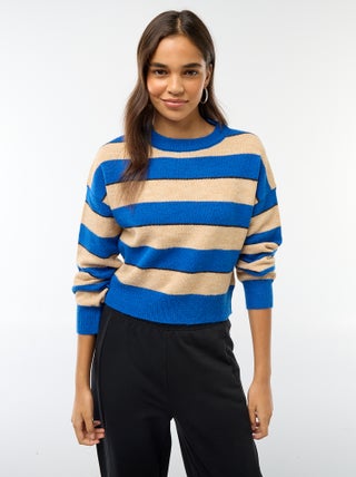 Jersey de punto cálido con cuello redondo