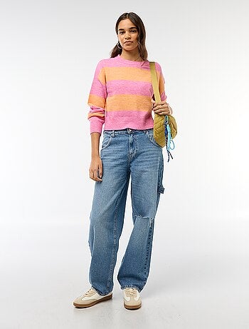 Jersey de punto cálido cuello redondo