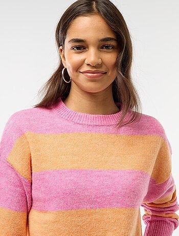 Jersey de punto cálido cuello redondo