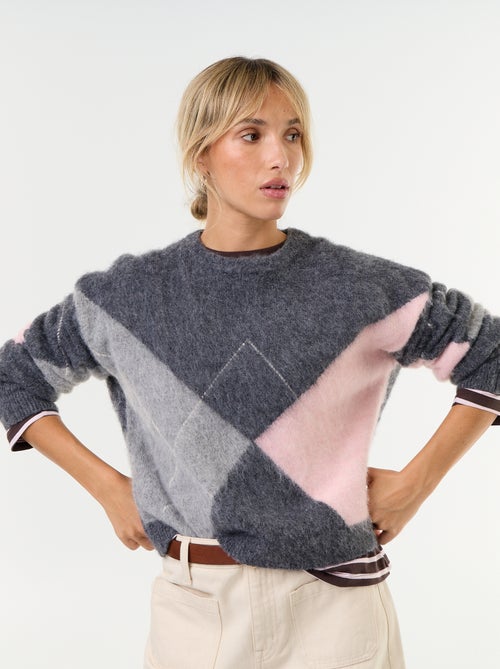 Jersey de punto cálido de cuello redondo - Kiabi