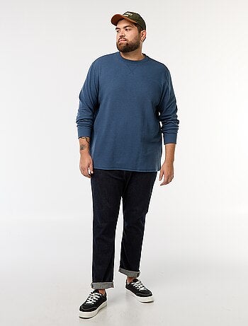 Jersey de punto canalé con cuello redondo