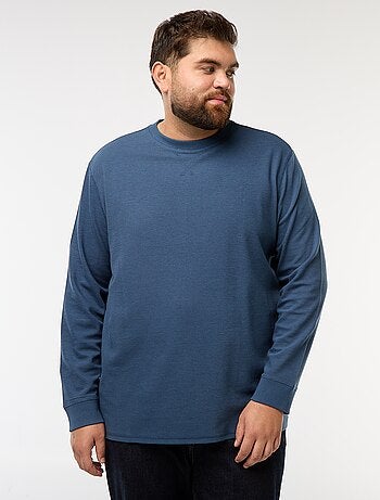 Jersey de punto canalé con cuello redondo