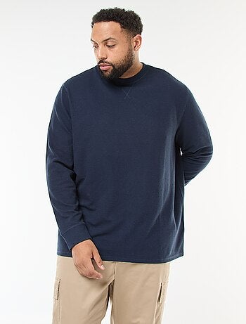 Jersey de punto canalé con cuello redondo