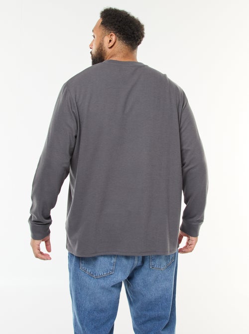 Jersey de punto canalé con cuello redondo - Kiabi