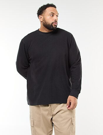 Jersey de punto canalé con cuello redondo