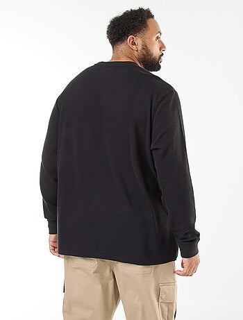 Jersey de punto canalé con cuello redondo