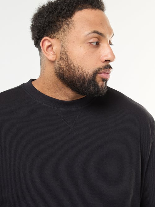 Jersey de punto canalé con cuello redondo - Kiabi