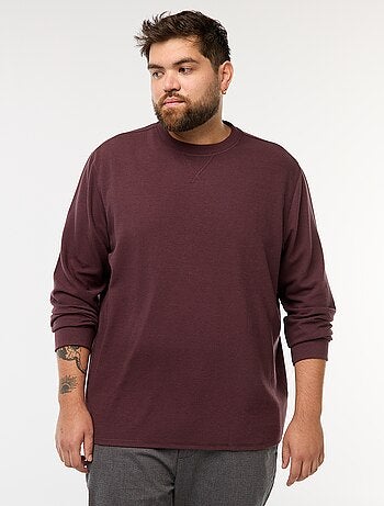 Jersey de punto canalé con cuello redondo