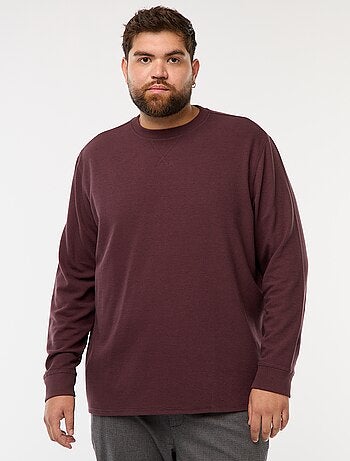 Jersey de punto canalé con cuello redondo
