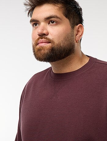 Jersey de punto canalé con cuello redondo