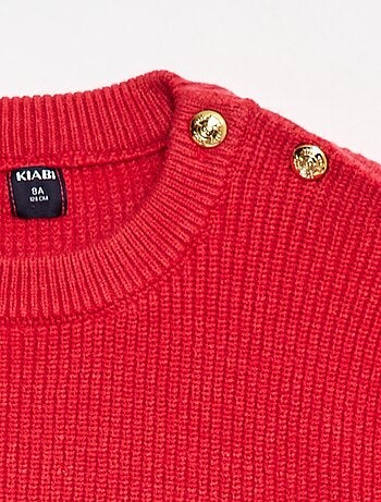 Jersey de punto canalé con hombro abotonado
