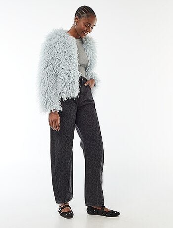 Jersey de cuello redondo en canalé liso