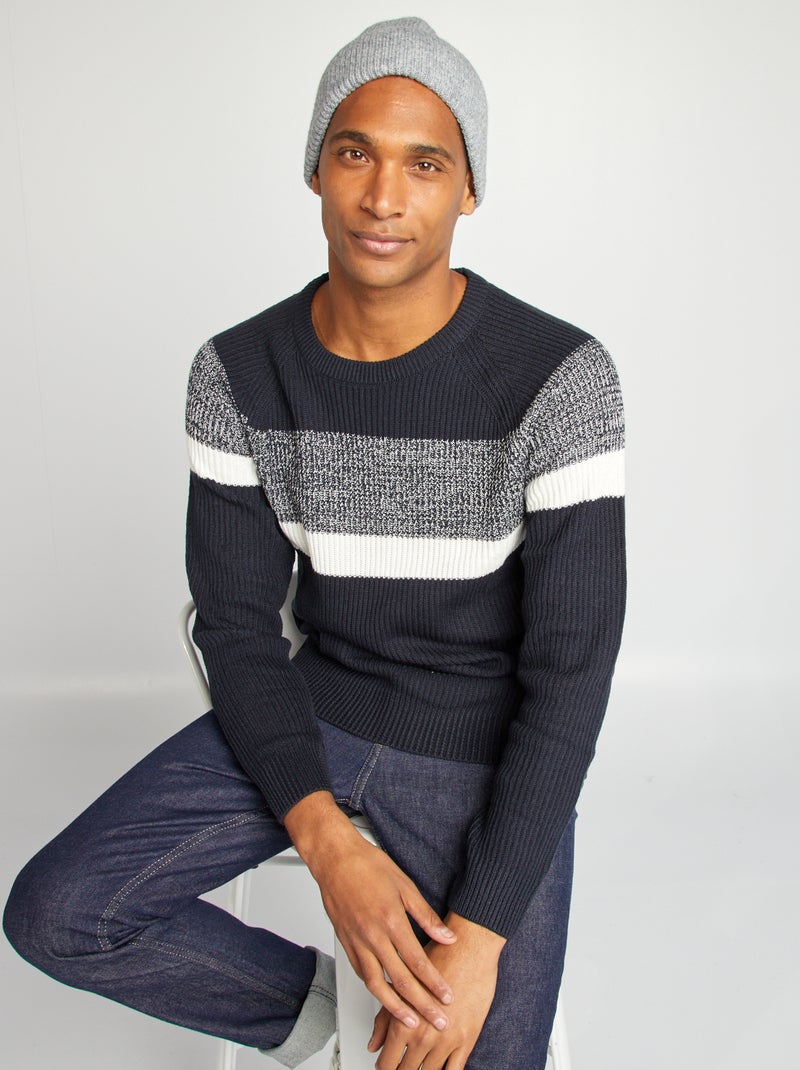 Jersey de punto colorblock 'Produkt' AZUL - Kiabi
