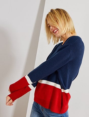 Jersey de punto colorblock - Kiabi
