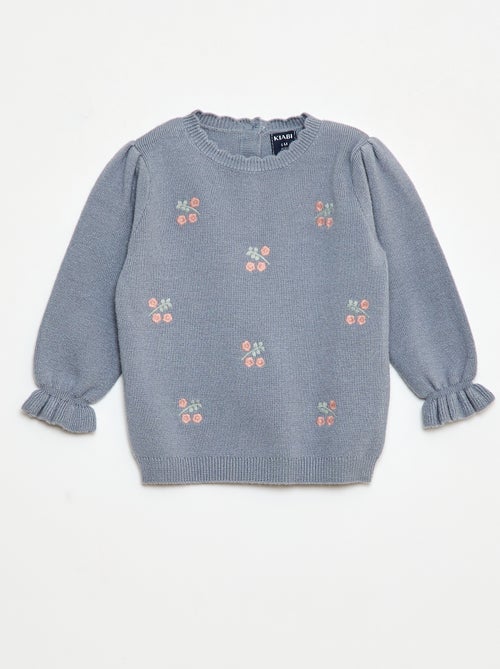 Jersey de punto compacto con bordados - Kiabi