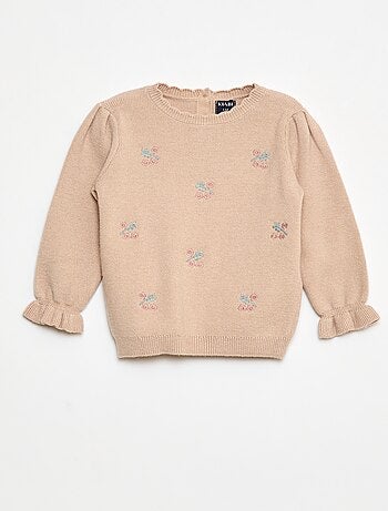 Jersey de punto compacto con bordados