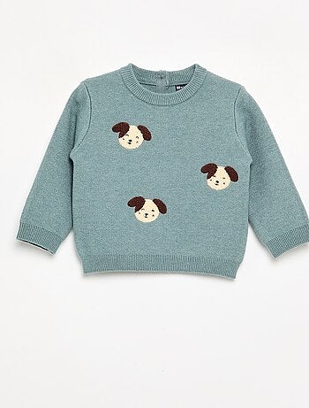 Jersey de punto compacto con bordados de animales